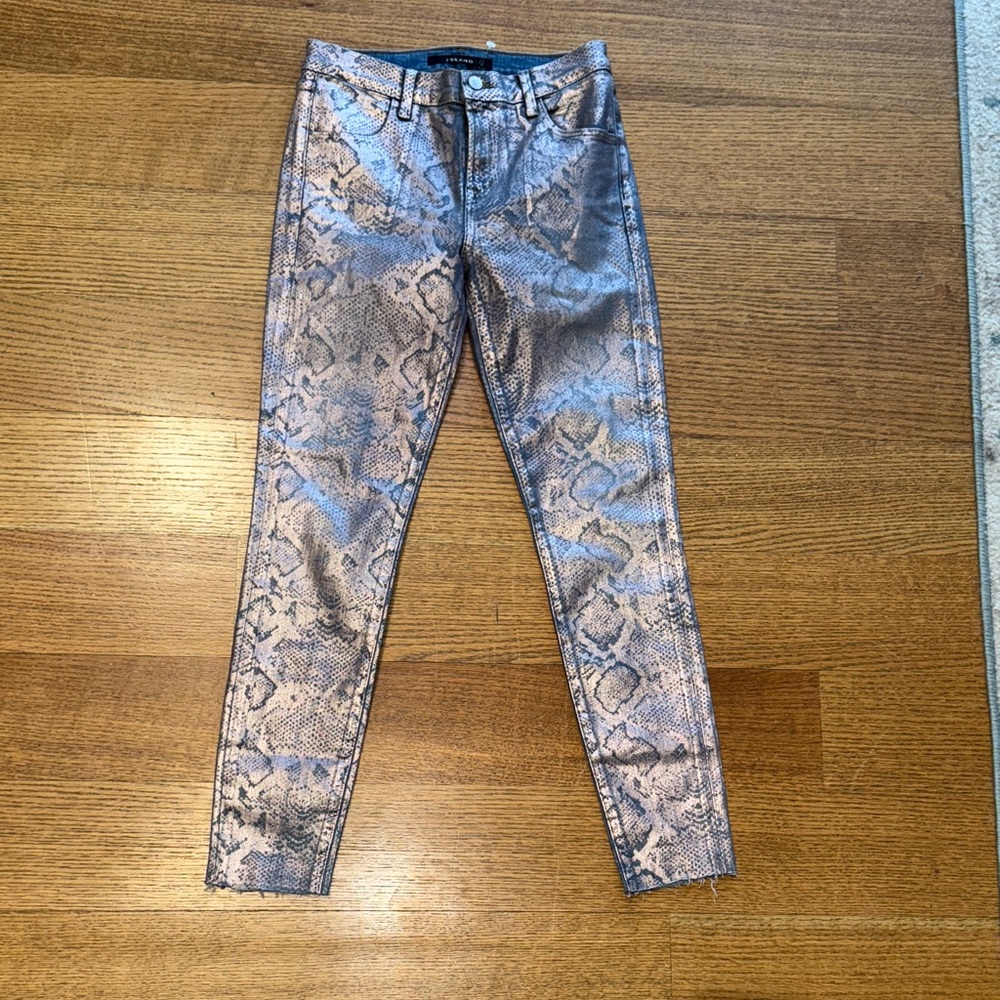 J Brand Alana Rose Gold Snake Foil Jean